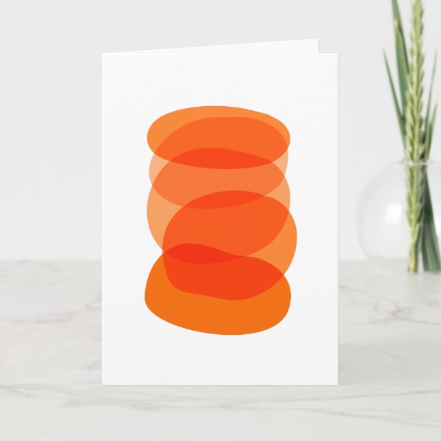 Geometrisk Orange med minimal Abstrakt Kort (Framsida)
