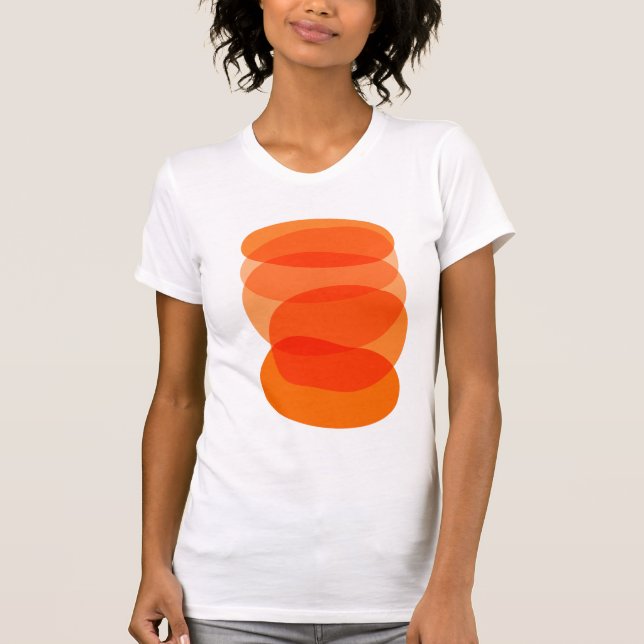 Geometrisk Orange med minimal Abstrakt T Shirt (Framsida)