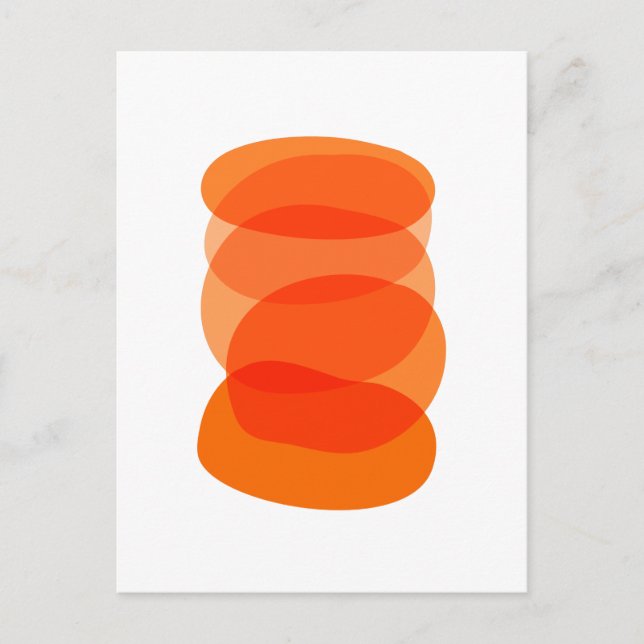 Geometrisk Orange med minimal Abstrakt Vykort (Framsida)