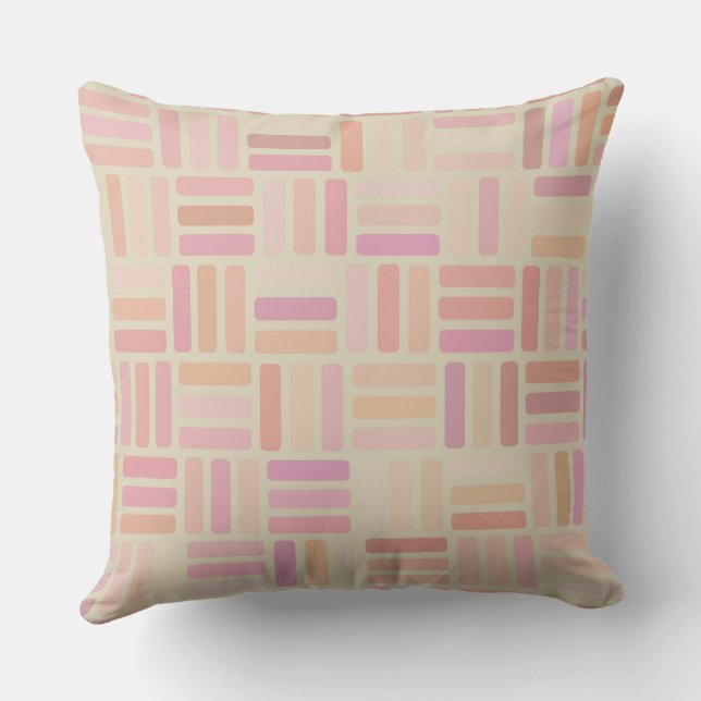 Geometrisk orange och rosa kudde (Baksida)
