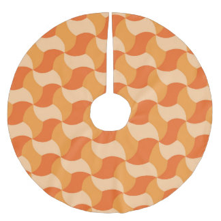 Geometrisk Orange Shades: Abstrakt Tile Julgransmatta Borstad Polyester