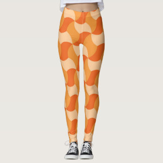 Geometrisk Orange Shades: Abstrakt Tile Leggings