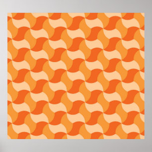 Geometrisk Orange Shades: Abstrakt Tile Poster