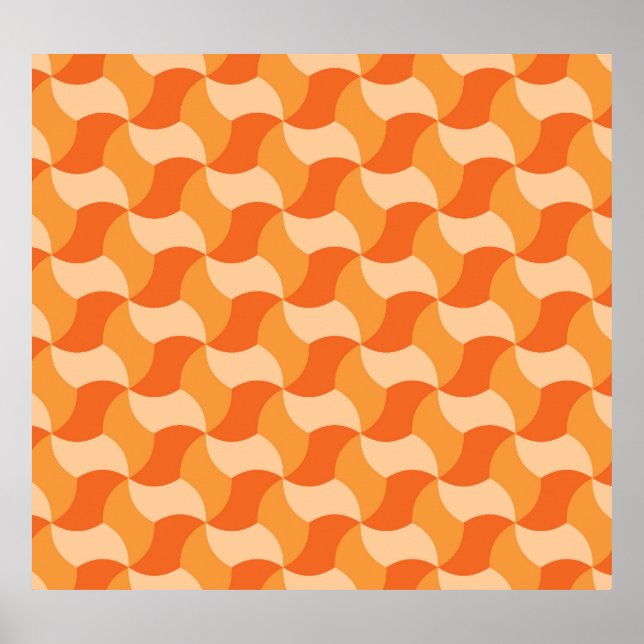 Geometrisk Orange Shades: Abstrakt Tile Poster (Framsidan)