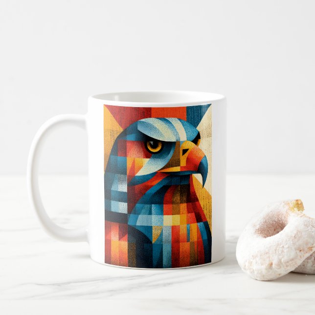 Geometrisk Örn Abstrakt Pop Art Retro Kaffemugge Kaffemugg (Med munk)