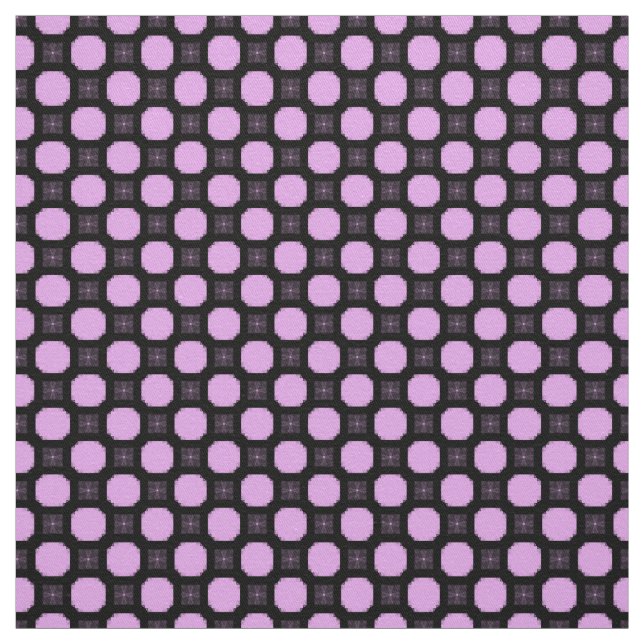Geometrisk ornament på rosa och svart. tyg (Provkarta)