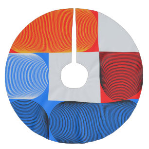 Geometrisk övergång: abstraktens vintage mönster. julgransmatta borstad polyester