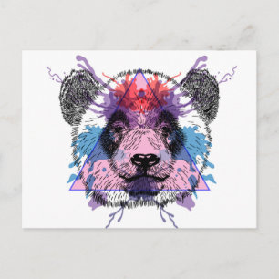 Geometrisk Panda Björn Vykort