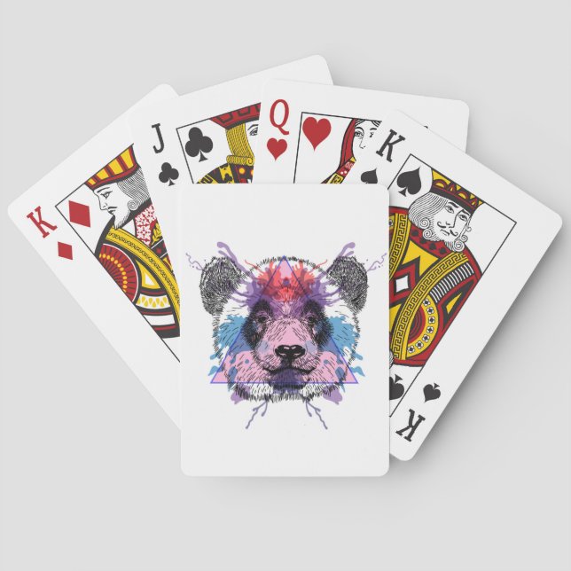 Geometrisk Pandabjörn Casinokort (Baksidan)