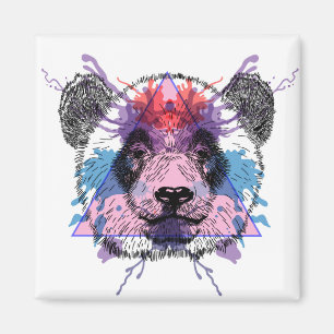 Geometrisk Pandabjörn Magnet