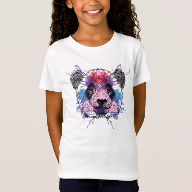 Geometrisk Pandabjörn T Shirt (Framsida)