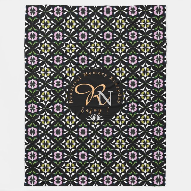 Geometrisk panel fleecefilt (Framsidan)