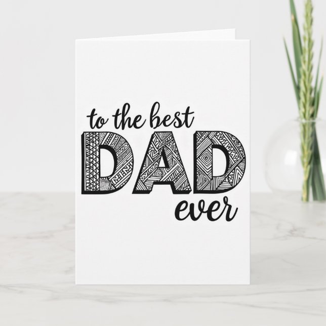 Geometrisk Pappa Tribute Card Kort (Framsida)