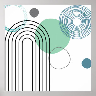 Geometrisk pastellmodern Abstrakt i mitten av århu Poster