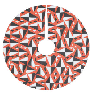 Geometrisk pensel för abstrakt: Vintage Mönster Julgransmatta Borstad Polyester