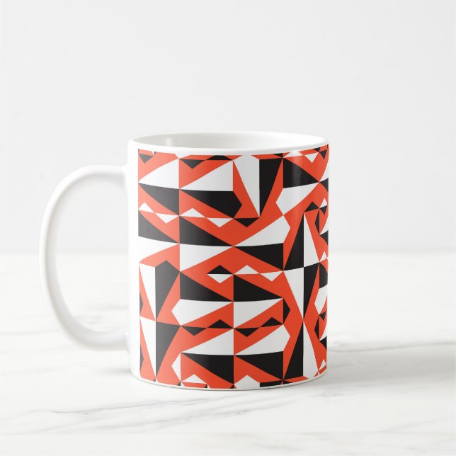 Geometrisk pensel för abstrakt: Vintage Mönster Kaffemugg (Vänster)