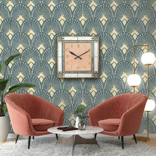 Geometrisk perfektion i Art Deco Fyrkantig Klocka
