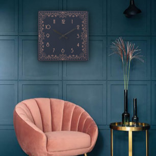 Geometrisk perfektion i en Art Deco-stil Fyrkantig Klocka