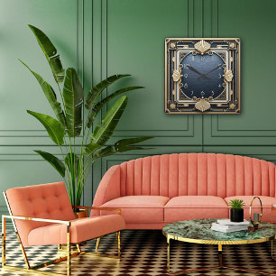 Geometrisk perfektion i en Art Deco-stil Fyrkantig Klocka