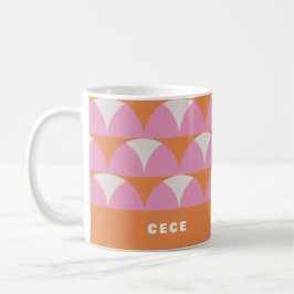 Geometrisk personlig för modern rosa orange kaffemugg