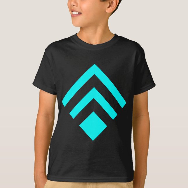 Geometrisk pil 02 - cyan tee (Framsida)
