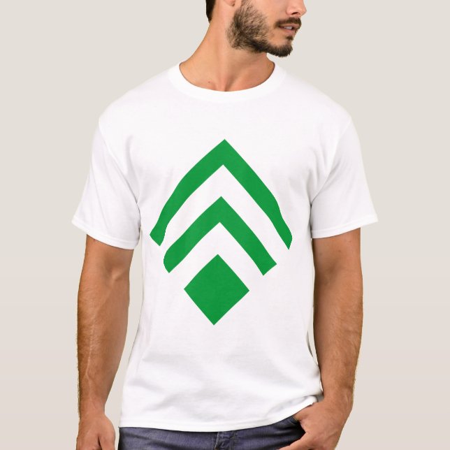 Geometrisk pil 02 - Grönt av gräs T-shirt (Framsida)