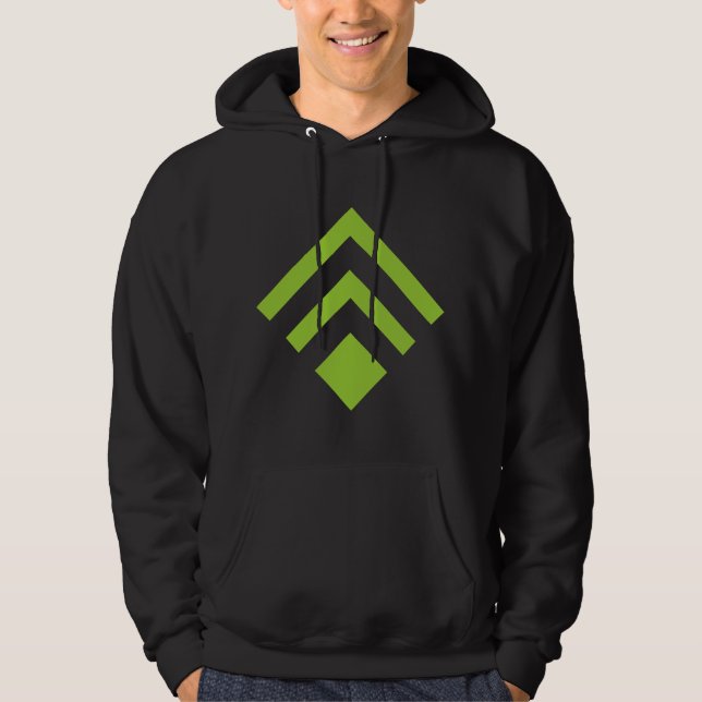 Geometrisk pil 02 - Martisk Grönt Sweatshirt Med Luva (Framsida)