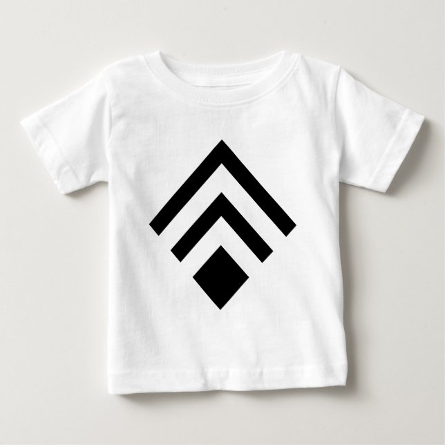 Geometrisk pil 02 - svart tee (Framsida)
