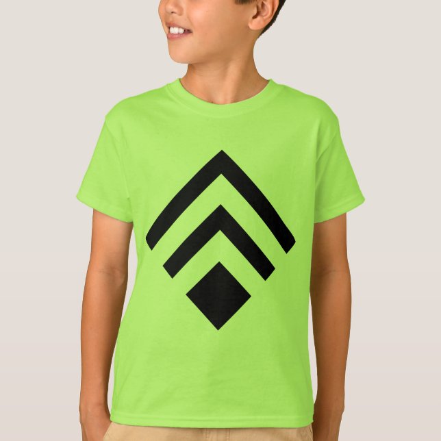 Geometrisk pil 02 - svart tee (Framsida)