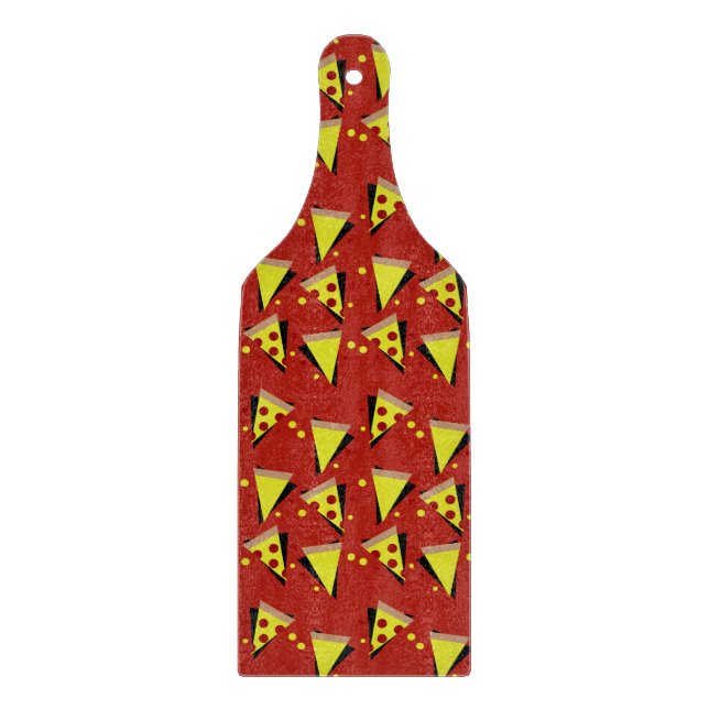 Geometrisk Pizza Pepperoni Italiensk Skiva (Framsidan)