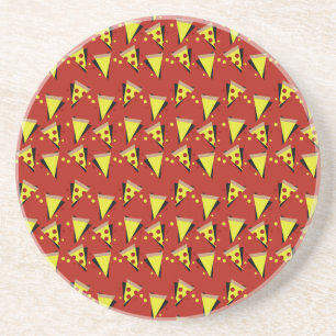 Geometrisk Pizza Pepperoni Italiensk Skiva Underlägg