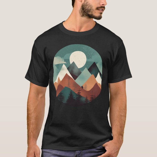 Geometrisk platt lager Camping Sportig Design flic T Shirt (Framsida)