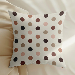 Geometrisk polka punkt mönster i bruna toner kudde