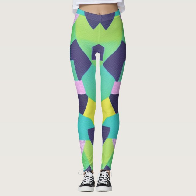 Geometrisk poppgrafik leggings (Framsida)