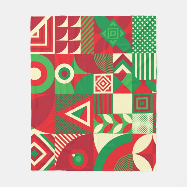 Geometrisk popup: Färgfyllda Abstrakter. Fleecefilt (Framsidan)