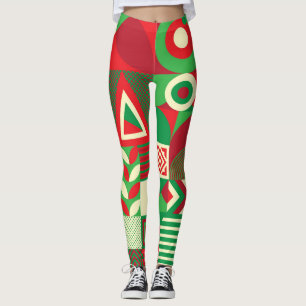 Geometrisk popup: Färgfyllda Abstrakter. Leggings