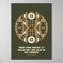 Geometrisk Poster i modern Retro Earth Tone