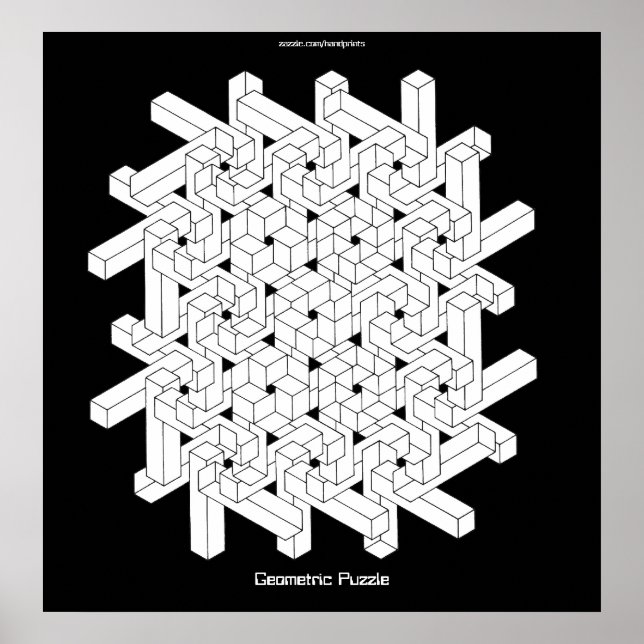 GEOMETRISK PUZZLE Retro Poster (Framsidan)