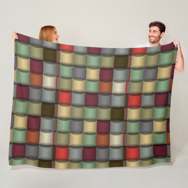 Geometrisk Quilt Plyschfilt Fleecefilt (På plats)