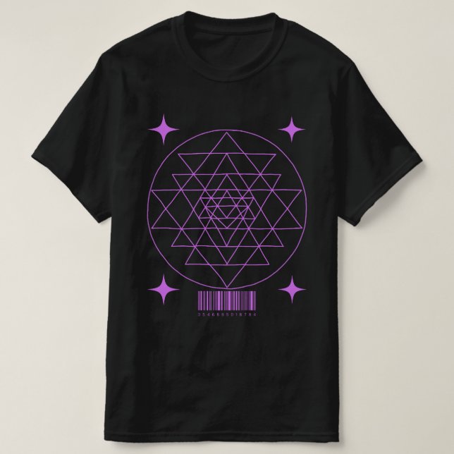 Geometrisk Retro helig-design T Shirt (Design framsida)