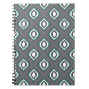 Geometrisk retro ikat stam mönster anteckningsbok
