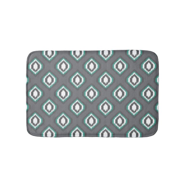 Geometrisk retro ikat stam mönster badrumsmatta (Framsidan)