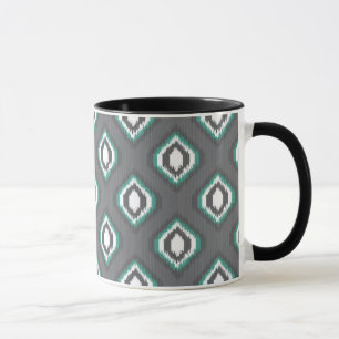 Geometrisk retro ikat stam mönster mugg