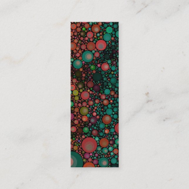 Geometrisk Retro | krickagrönt för mönster | Mini Visitkort (Framsida)