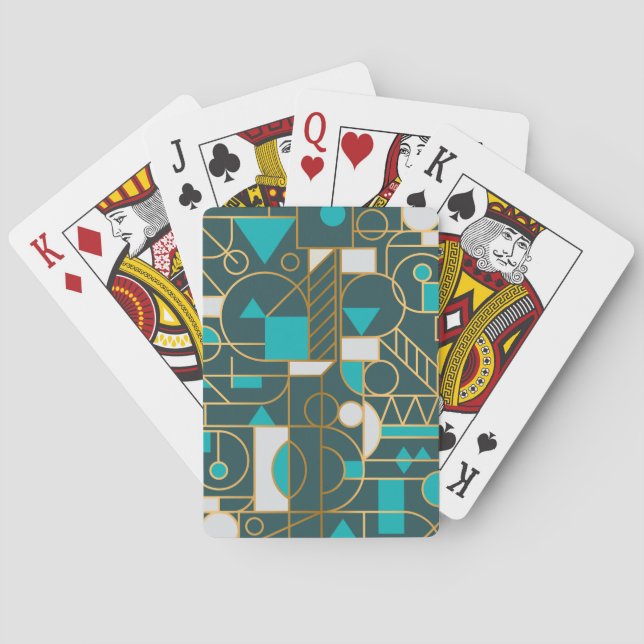 Geometrisk retro: Minimalistisk teckning Poster. Casinokort (Baksidan)
