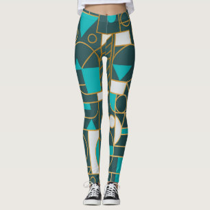 Geometrisk retro: Minimalistisk teckning Poster. Leggings