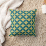 Geometrisk retro Modern blå Grönt för Mod i mitten Kudde<br><div class="desc">Det här modet mönster i teal och avokado gör en roligt och färglös påstående för ditt hem. Koordineringsposter tillgängliga.</div>