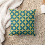 Geometrisk retro Modern blå Grönt för Mod i mitten Kudde<br><div class="desc">Det här modet mönster i teal och avokado gör en roligt och färglös påstående för ditt hem. Koordineringsposter tillgängliga.</div>