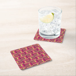 Geometrisk Retro Stil Underlägg Papper Kvadrat