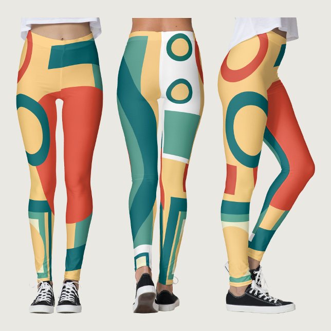 Geometrisk risograf för retro-vintage, risoprint leggings (Skapare uppladdad)